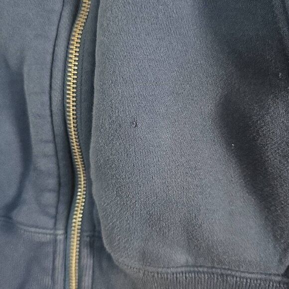 Abercrombie & Fitch Men's Size Large Blue Oversized Zip Up Hoodie - Picture 5 of 7